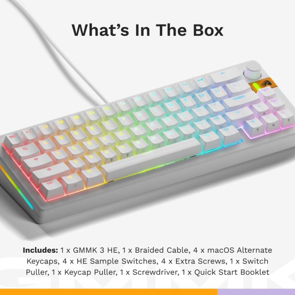 GLORIOUS GMMK 3 HE 65% Magnetic Keyboard (White)
