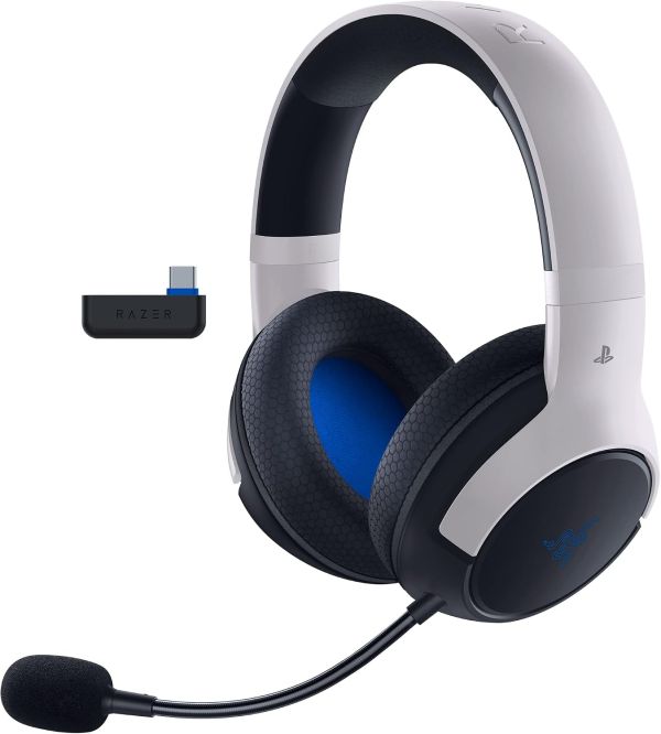 Razer Kaira Wireless PlayStation Gaming Headset, White & Black