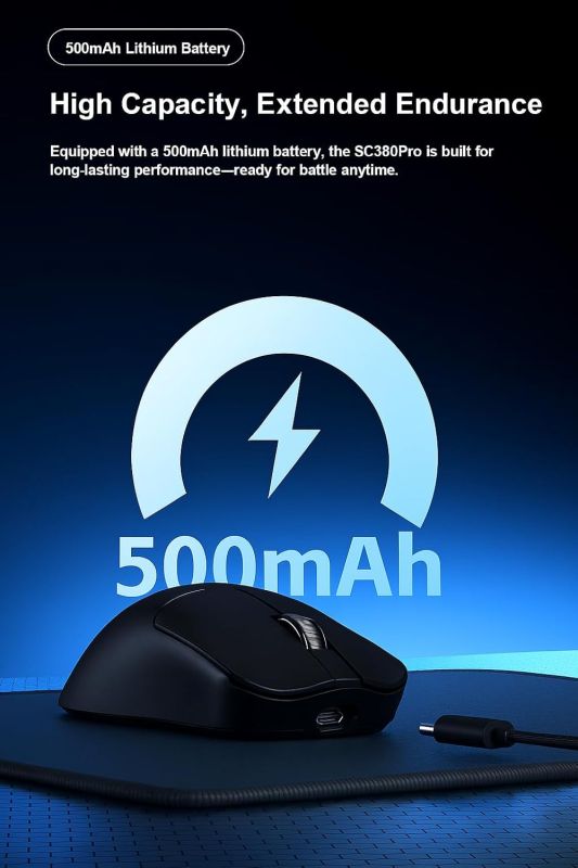 Mouse: AULA SC380Pro Rechargeable Wireless Tri-mode Gaming Mouse Black