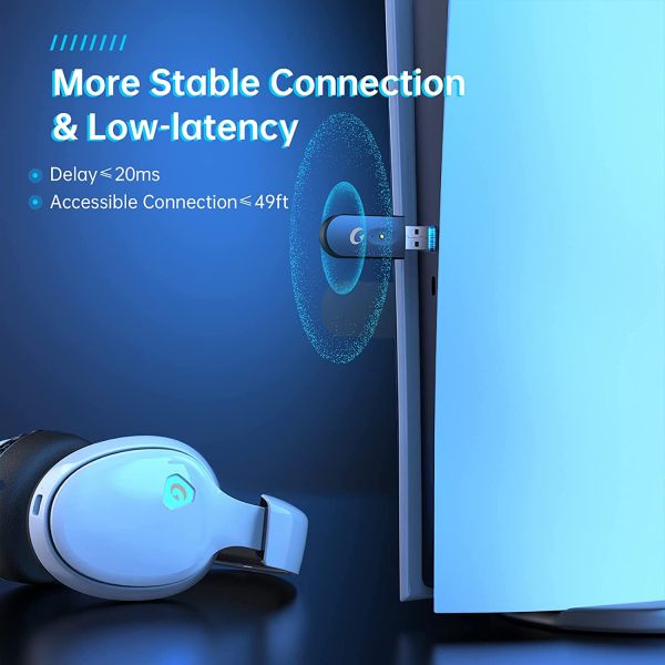 Gtheos 2.4GHz Wireless Gaming Headphones White
