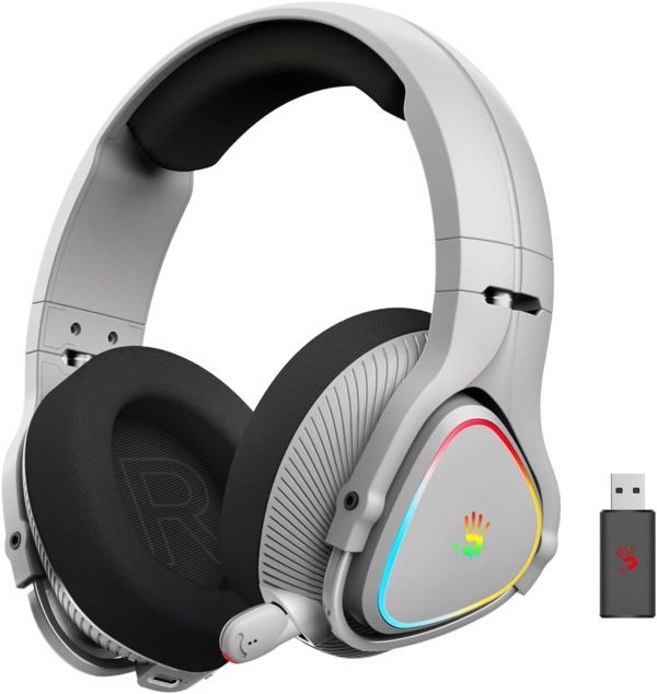 Headphones: A4tech Bloody MR710 RGB Dual Mode Wireless Gaming Headset Grey