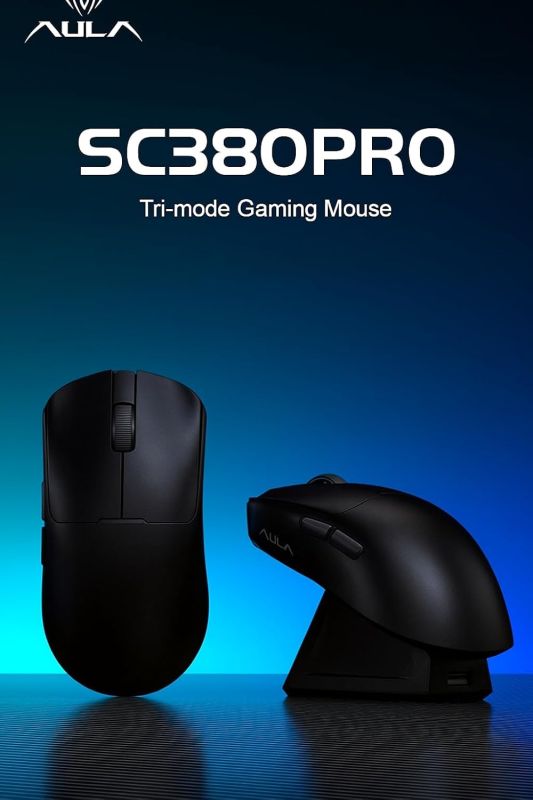Mouse: AULA SC380Pro Rechargeable Wireless Tri-mode Gaming Mouse Black