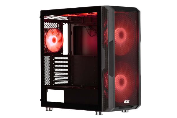2E GAMING Computer case CONTEGO NEO (GW05) MidT,EATX, 2xUSB2.0,2xUSB3.0,2x200 mm ARGB,3x120mm ARGB,TG (side panel),without PSU,black