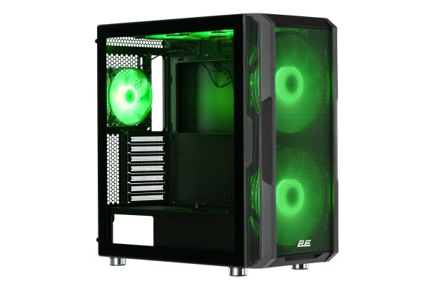 2E GAMING Computer case CONTEGO NEO (GW05) MidT,EATX, 2xUSB2.0,2xUSB3.0,2x200 mm ARGB,3x120mm ARGB,TG (side panel),without PSU,black