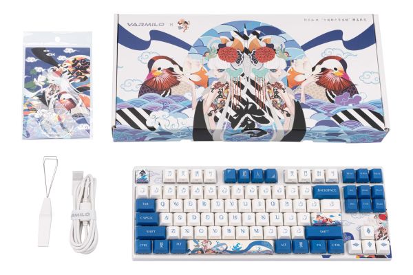 Varmilo keyboard VEA87 Lovebirds-I Cherry Mx Red Multicolor
