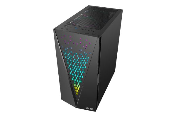 2E GAMING Computer case  GALAXY (G2055) MidT, 2xUSB2.0,1xUSB3.0, 3x120mm ARGB+strip,TG (side panel),without PSU,black