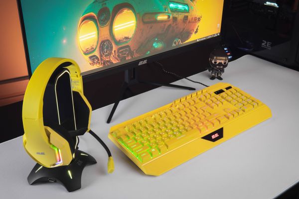 2E GAMING Headset HG315, 7.1, USB-A, RGB, 2m, yellow