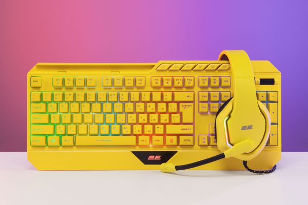 2E GAMING Headset HG315, 7.1, USB-A, RGB, 2m, yellow