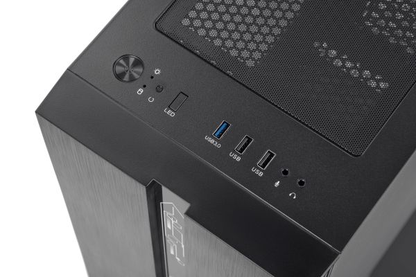 2E GAMING Computer case RUNA  (G2107-500),PSU 2E ATX500G, MidT, 2xUSB2.0, 1xUSB3.0,1x120mm ARGB+ ARGB strip,TG (side panel),black