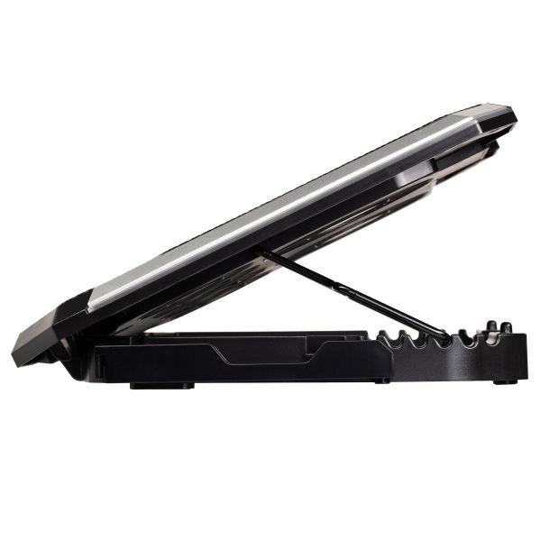 2E GAMING Laptop stand CPG-004, up to 15.6", 2xUSB-A, LCD/phone holder, RGB, black
