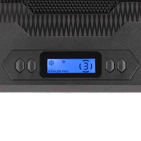 2E GAMING Laptop stand CPG-006, up to 17.3", 2xUSB-A, LCD/phone holder, RGB, black