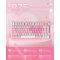 Royal Kludge RK R75-PM-XW RGB Mechanical Keyboard, Beige Switch, Hot Swappable, Wired, USB, Pink Melody