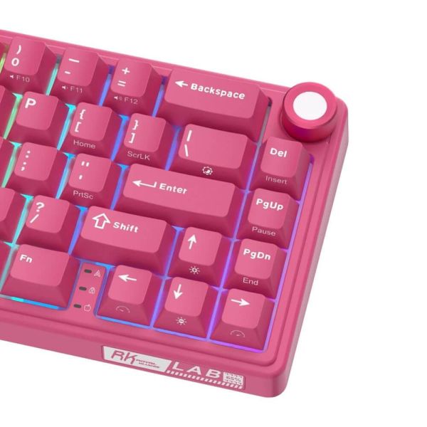 Royal Kludge RK R65-BR-XH RGB Mechanical Keyboard, Cream Switch, Hot Swappable, Wired, USB, Berry Red