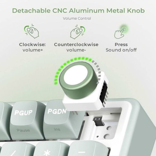 Royal Kludge RK R98PRO-SK-XW RGB Mechanical Keyboard, Beige Switch, Hot Swappable, Wired, Sky Cyan
