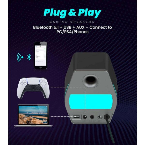 Speaker Edifier G2000, 16W, Bluetooth, USB, AUX, Gaming Speaker, White