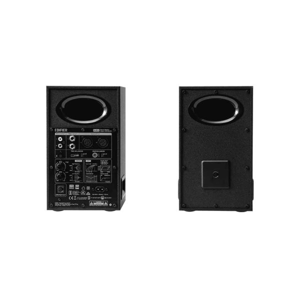 Edifier MR5, 110W, XLR, 6.35 mm TRS, RCA, AUX, Tri-amped Powered Studio Monitor Speakers, Black