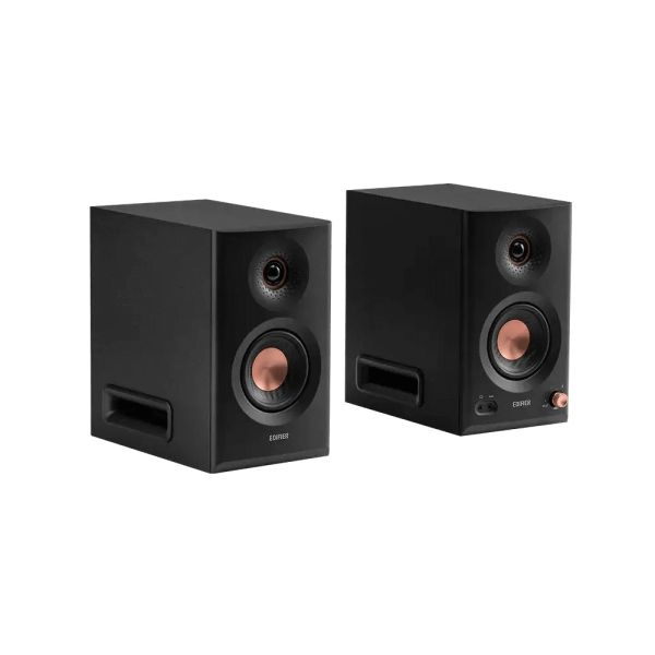 Edifier MR5, 110W, XLR, 6.35 mm TRS, RCA, AUX, Tri-amped Powered Studio Monitor Speakers, Black