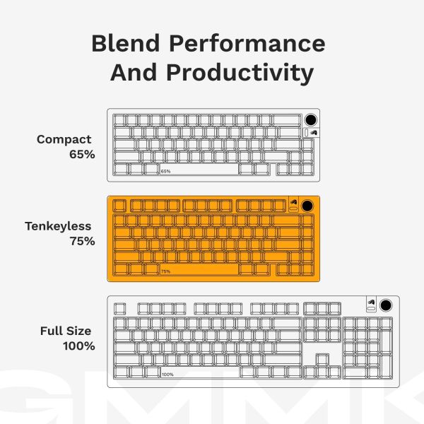 GLORIOUS GMMK 3 Pro Wireless 75% Custom Gaming Keyboard - Pre-Built, ANSI (US), Fox Switches, Silver