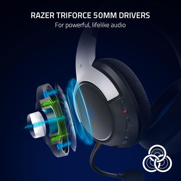 Razer Kaira Wireless PlayStation Gaming Headset, White & Black