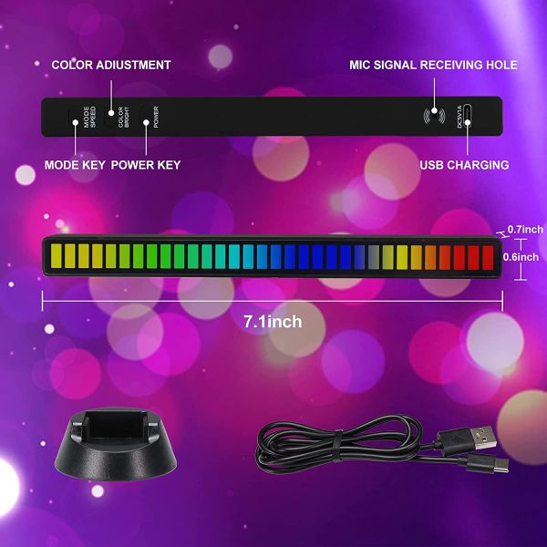 RGB Rechargeable Sound Control Light
