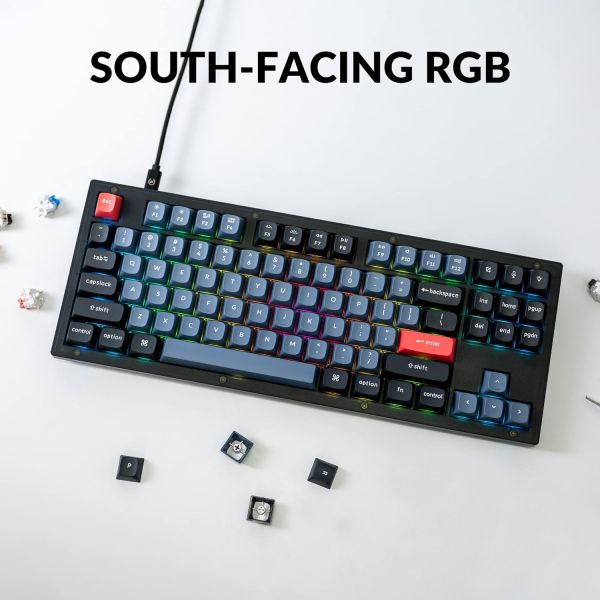 Keyboard Keychron V1 100 Key QMK Keychron K PRO Brown Hot-Swap RGB Knob Frosted Black V5C3_KEYCHRON