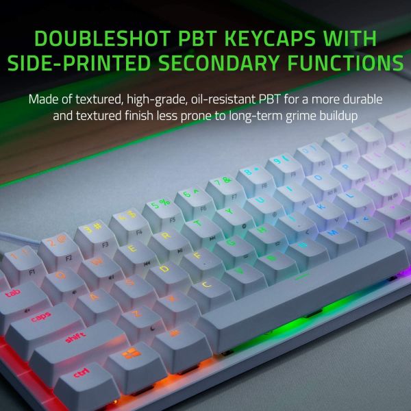 Razer Gaming Keyboard Huntsman Mini Mercury Ed. Red Switch USB RU RGB, White