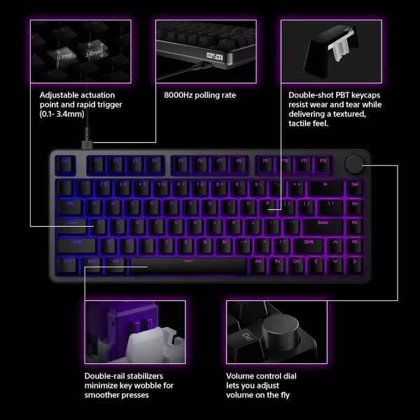 Keyboard/ INZONE KBD-H75 Aluminum Rapid Trigger 8K RGB 75% Gaming Keyboard | Black