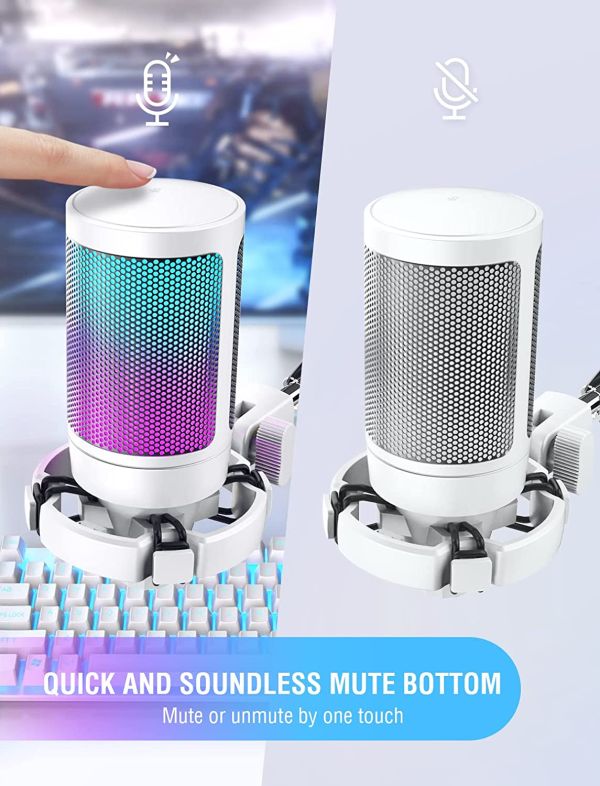FIFINE AmpliGame USB Microphone white