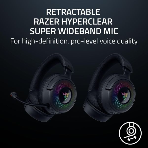 Razer Gaming Headset Kraken V4, USB-A/WL/BT, RGB, black