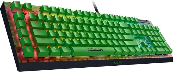 Razer Keyboard mechanical BlackWidow V4 X, 110key, Green Switch, USB-A, EN, RGB, Minecraft Ed.