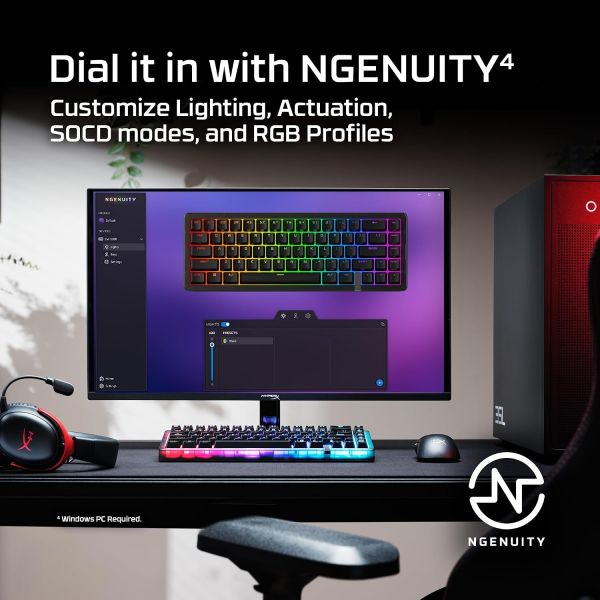 HyperX Origins 2 Pro 65, Gaming Keyboard, PC, Magnetic Linear Switches, Rapid Trigger, Swappable Housing, Hotswap Switches, 65 Layout, 8k Polling, Adjustable Angle, Mechanical Switches, Black (2026)