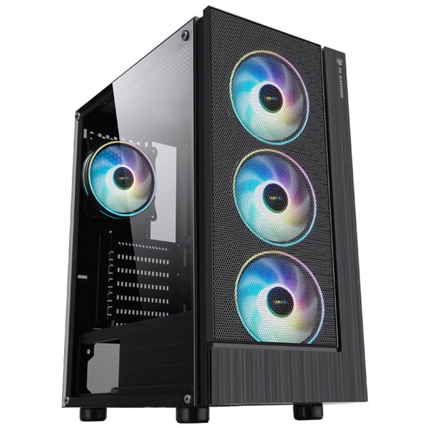 2E GAMING Computer case VIRTUS (G3301) MidT, 2xUSB2.0,1xUSB3.0, 3x120mm ARGB,TG (side panel),without PSU,black