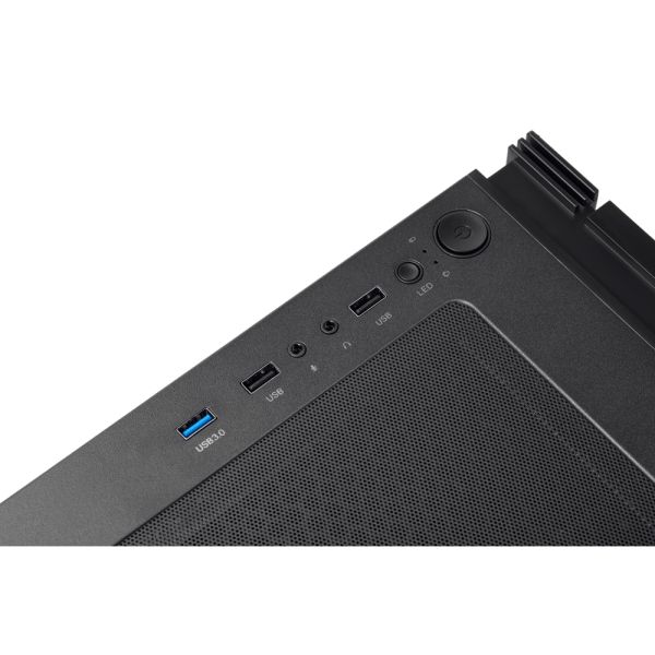 2E GAMING Computer case VIRTUS (G3301) MidT, 2xUSB2.0,1xUSB3.0, 3x120mm ARGB,TG (side panel),without PSU,black