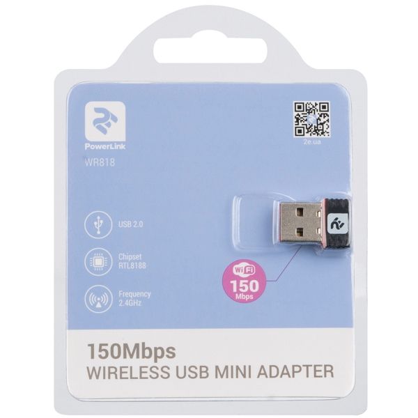 2E PowerLink WiFi-adapter WR818 N150, USB