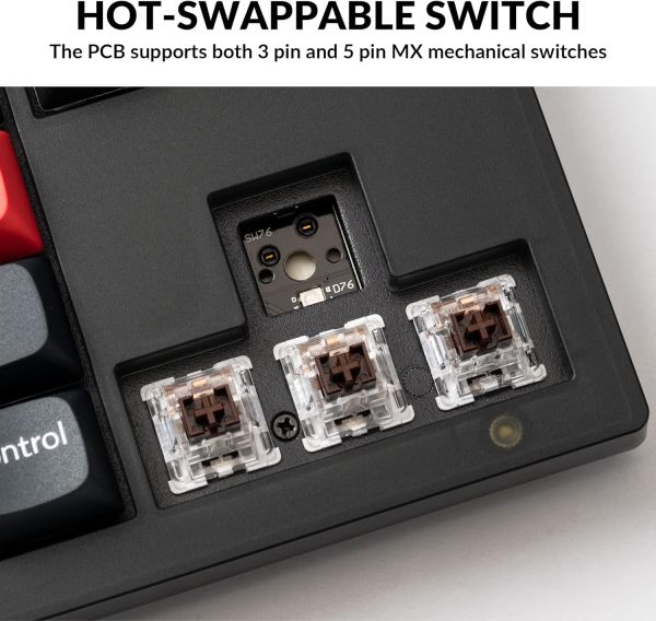 Keyboard Keychron V1 100 Key QMK Keychron K PRO Brown Hot-Swap RGB Knob Frosted Black V5C3_KEYCHRON
