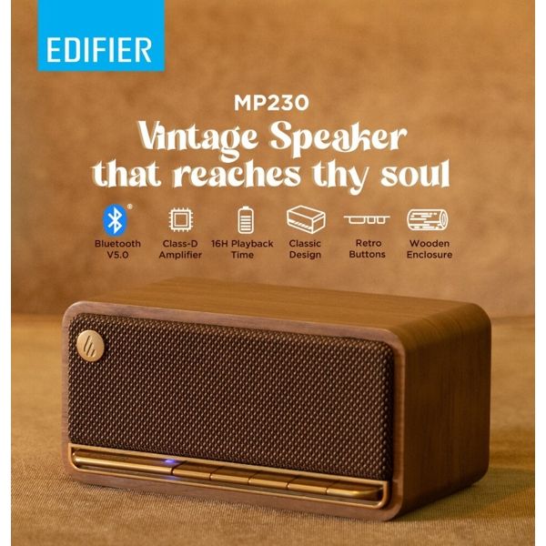 Speaker Edifier MP230, 20W, Bluetooth, USB, micro SD, Portable Bluetooth Speaker, Brown