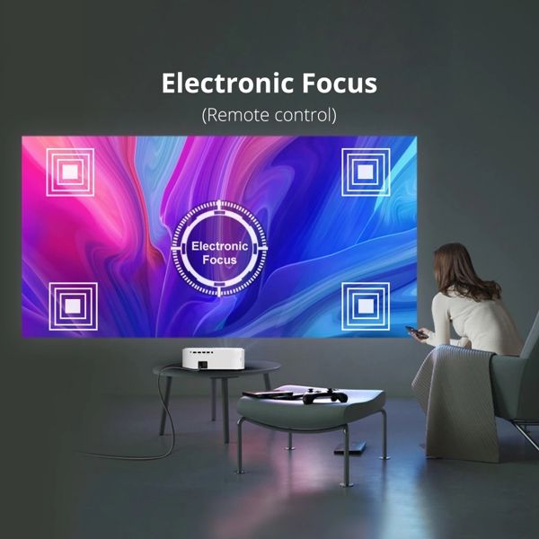 BYINTEK K45 Smart Home Theater Projector, FHD, Support 4K, Android 9.0, LCD, LED, 700 ANSI lumens, WiFi, BT4.0, White