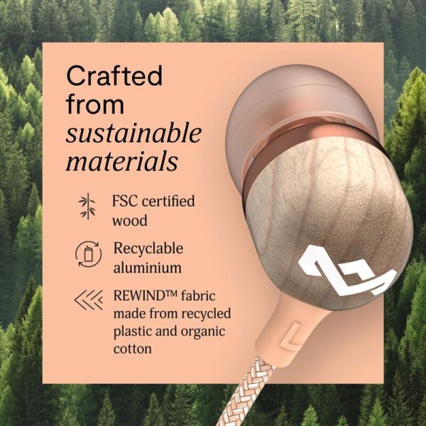 House of Marley EM-JE042-CP S. JAMAICA WIRED USB-C EARBUDS Copper