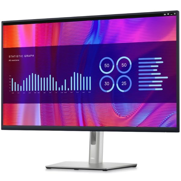 DELL Monitor 31.5" P3223DE USB-C HUB, HDMI, DP, USB-C, RJ-45, IPS, 2560x1440, sRGB 99%, Pivot, 60Hz