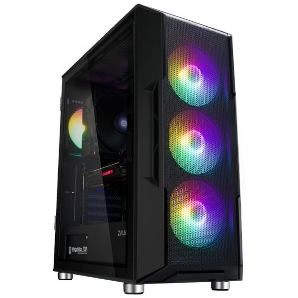 Zalman PC case I3 Neo without PSU, 1xUSB3.0, 2xUSB2.0, 4x120mm RGB, VGA 355mm, LCS ready, TG Side Panel, ATX, black