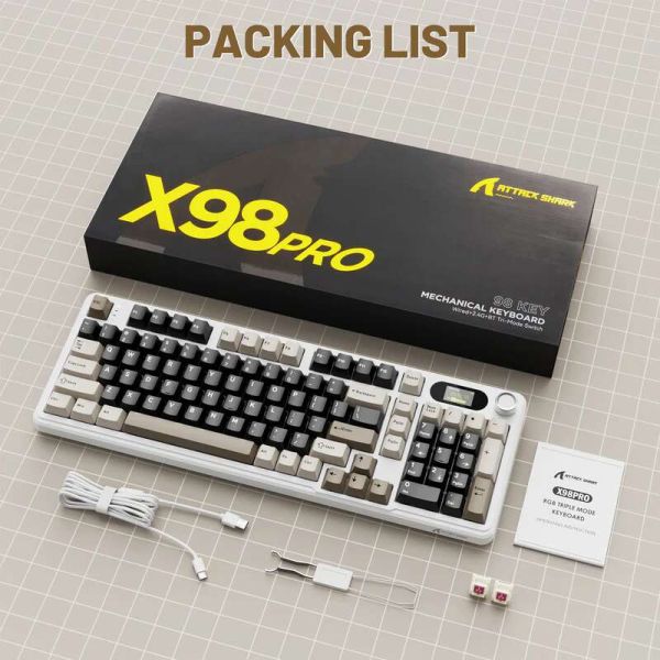 Attack shark X98 PRO Cheese white