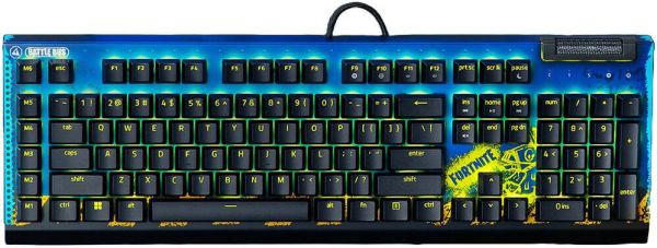 Razer Keyboard mechanical BlackWidow V4 X, 110key, Yellow Switch, USB-A, EN, RGB, Fortnite Ed.