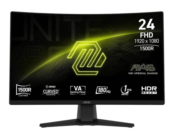 MSI Monitor 23.6" MAG 242C HDMI, DP, Audio, IPS, 180Hz, 1ms, sRGB 115%, CURVED, AdaptiveSync