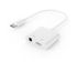 Adapter: Gembird A-CM-3.5FP-01 Audio adapter cable USB Type-C to 3.5mm+power socket White