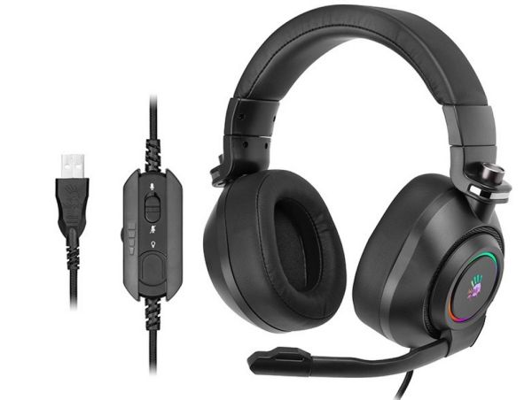 Headphones: A4Tech Bloody G580 RGB Virtual 7.1 Surround Sound Gaming Headset With Mic Black