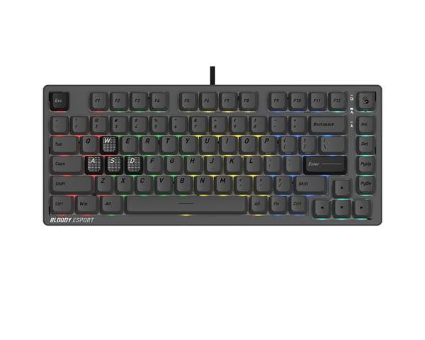 Keyboard: A4Tech Bloody MS76 RGB Magnetic Switch Gaming Mechanical Keyboard Iron Gray