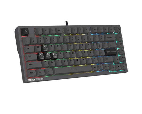 Keyboard: A4Tech Bloody MS76 RGB Magnetic Switch Gaming Mechanical Keyboard Iron Gray