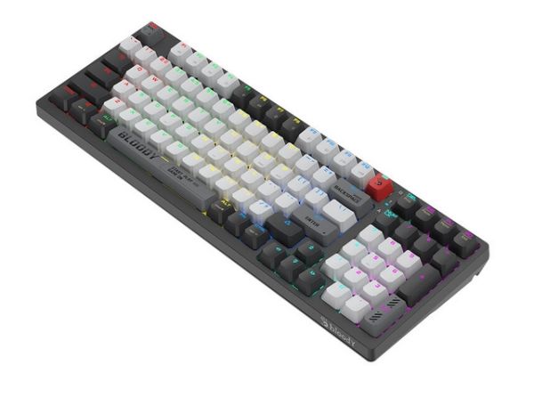 Keyboard: A4Tech Bloody WS98 Dual-Core Wireless Mechanical Keyboard BLMS Red Plus Switch Bloody Grey