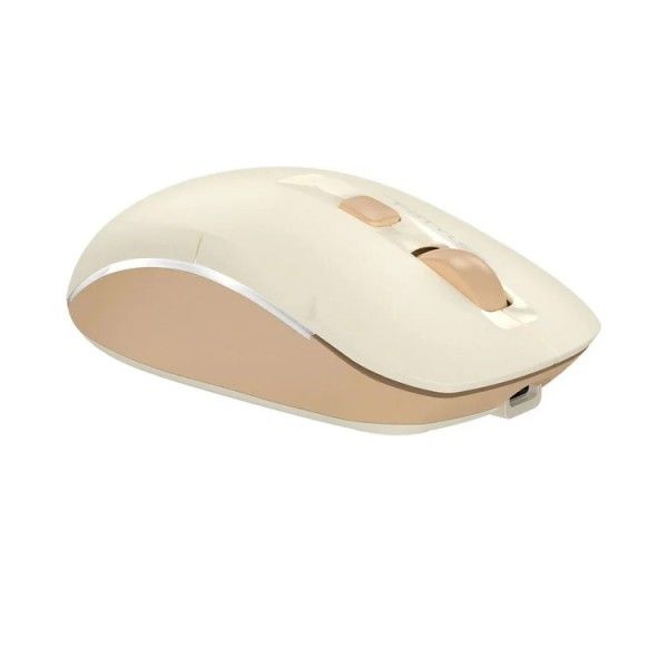 Mouse: A4Tech Fstyler FB26CS Air2 Bluetooth & 2.4G Wireless Mouse Cafe Latte