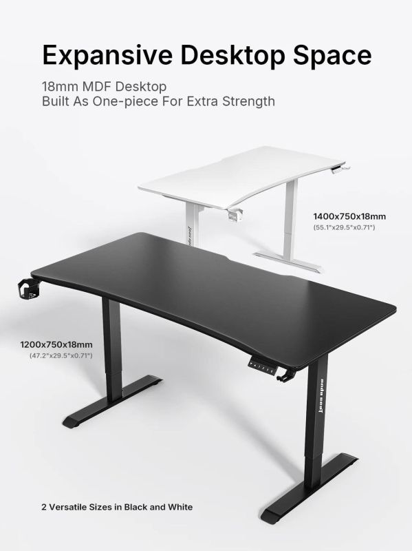 AndaSeat Desk Xtreme E with electric height adjustment, 120x73-117cm, black